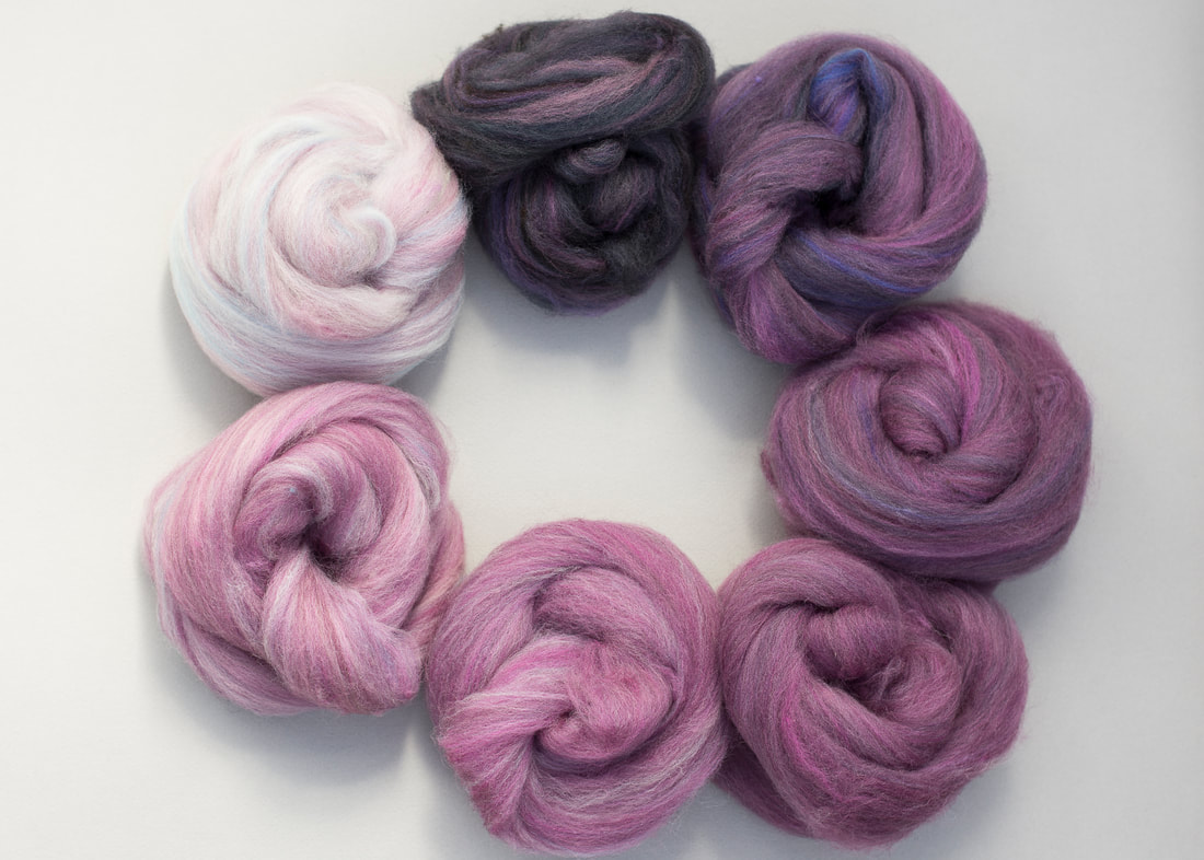 Hand Spun Thick and Thin Multicolored Yarn, BFL and Mixed Wool