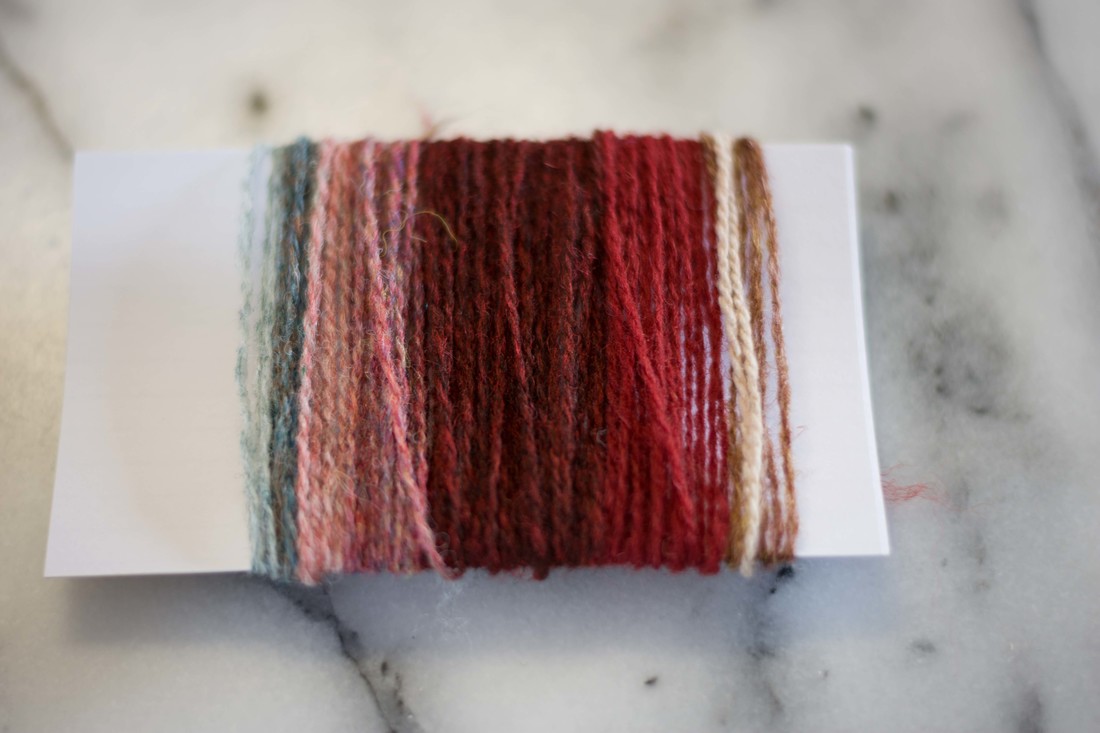 Wrapping yarn around an index card as an alternative to swatching